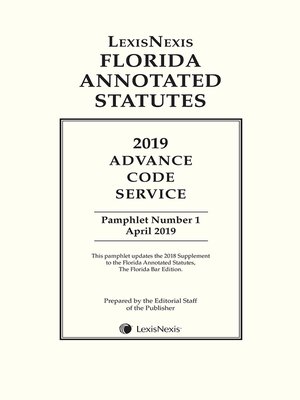 cover image of LexisNexis Florida Annotated Statutes, The Florida Bar Edition